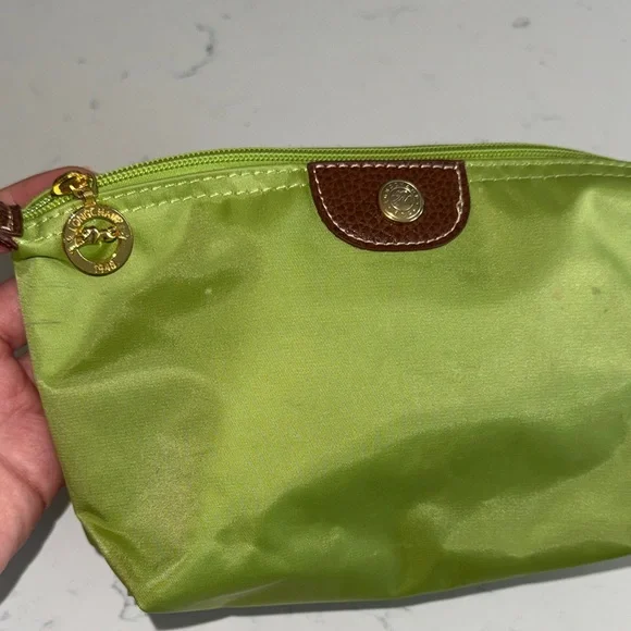 Longchamp Lime Green Nylon Cosmetic Bag - Picture 2 of 6